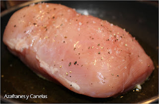 pechuga de pollo marcada en sartén