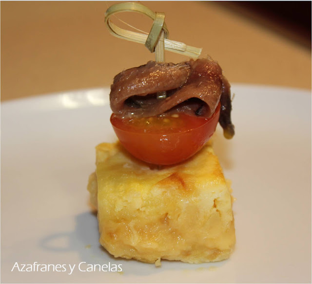 pincho de tortilla con anchoas