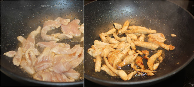 wok de verduras y pollo