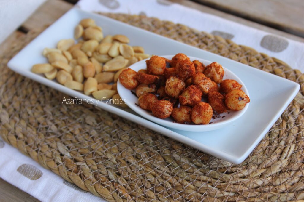 garbanzos al horno junto con unos frutos secos.