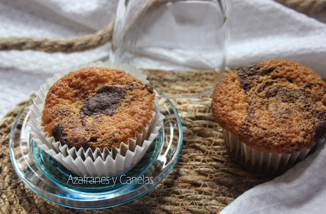 Muffins de vainilla y chocolate