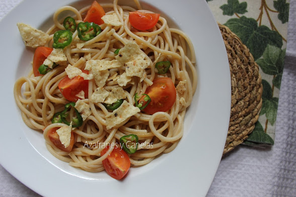 Pasta integral con verduras o la mejor forma de disfrutar de unos  espaguetis - Azafranes y Canelas