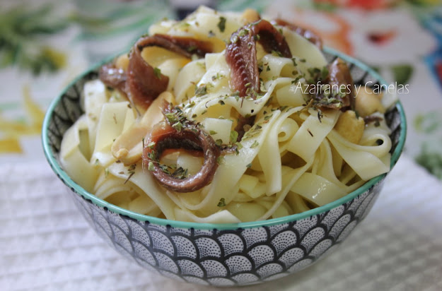 tallarines con anchoas