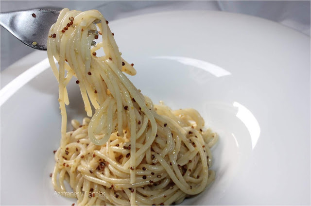 espaguetis a la mostaza