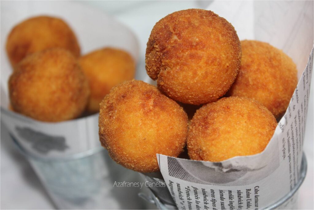 croquetas de patata y gambas