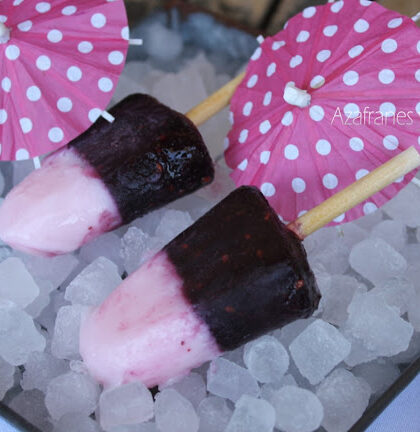 polos de yogurt y moras