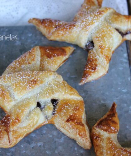 molinillos de hojaldre con chocolate