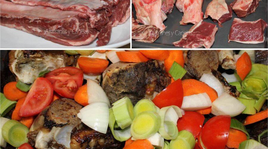 fondo oscuro de ternera