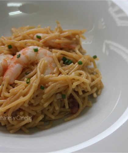 gambas, marisco, fideos, fideuá,