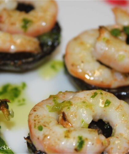 champiñones con gambas