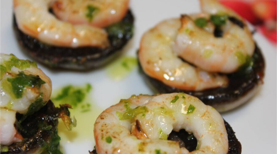 champiñones con gambas