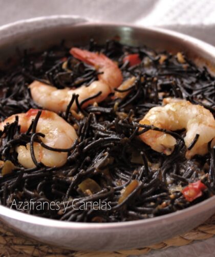 fideos con gambas