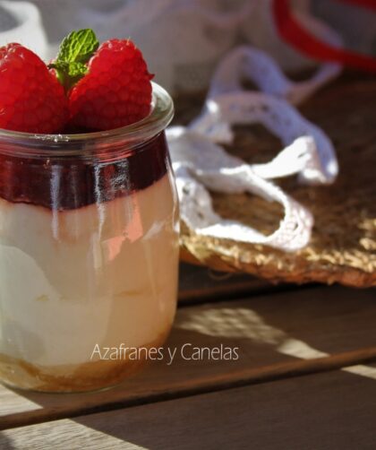 tarta de queso en vasitos