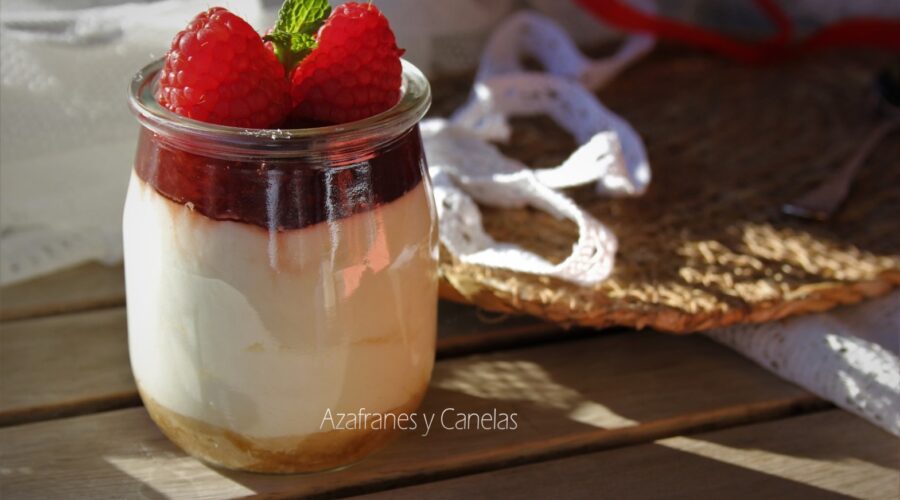 tarta de queso en vasitos
