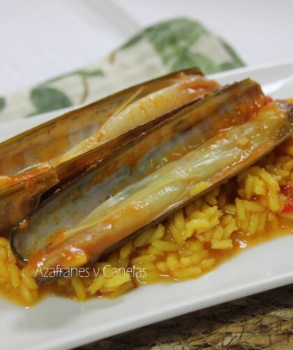 guiso de arroz con navajas