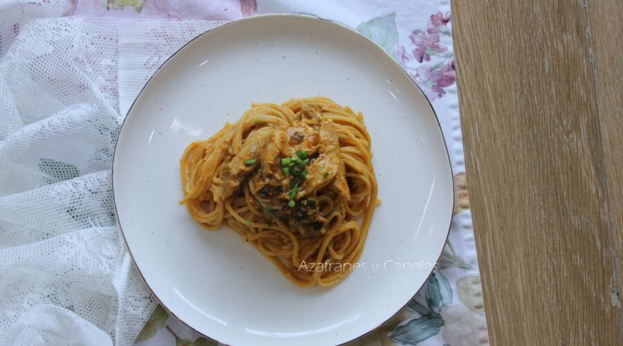 espaguetis con pollo