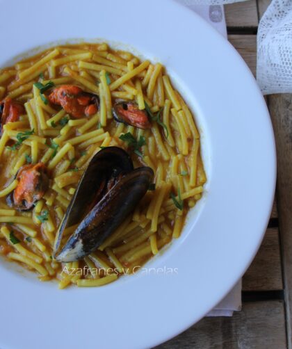 fideos con mejillones