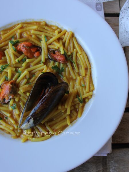 fideos con mejillones