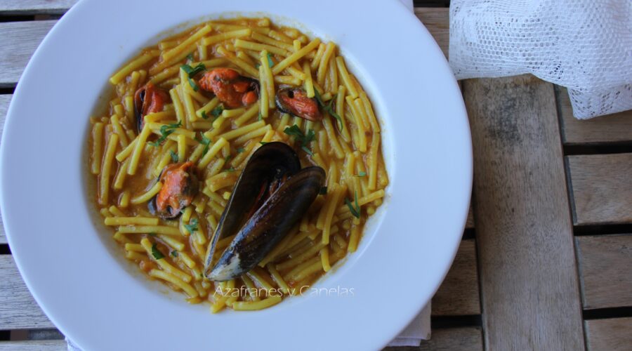 fideos con mejillones