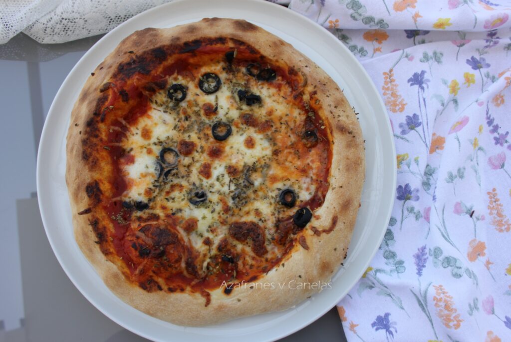 pizza casera de mozzarella