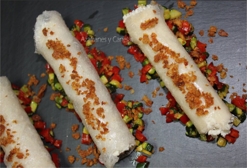 canelones crujientes de pollo