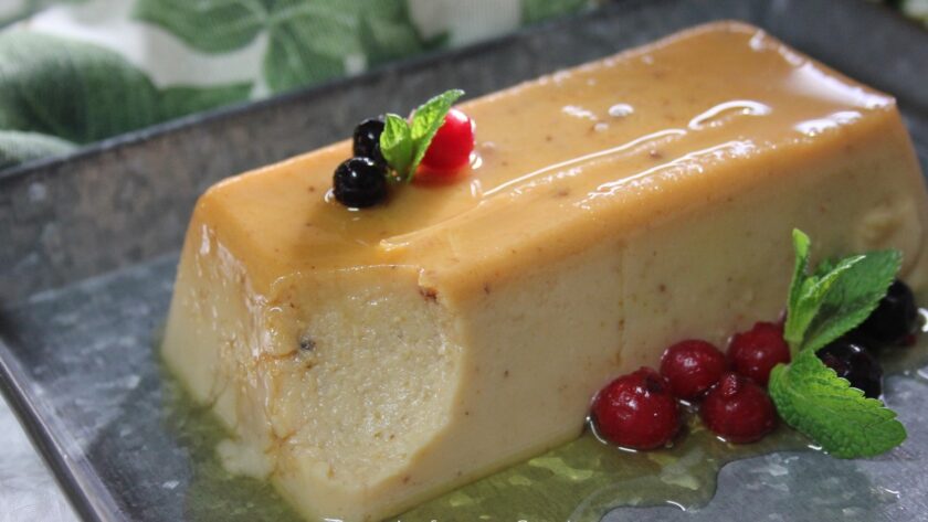 flan de turrón