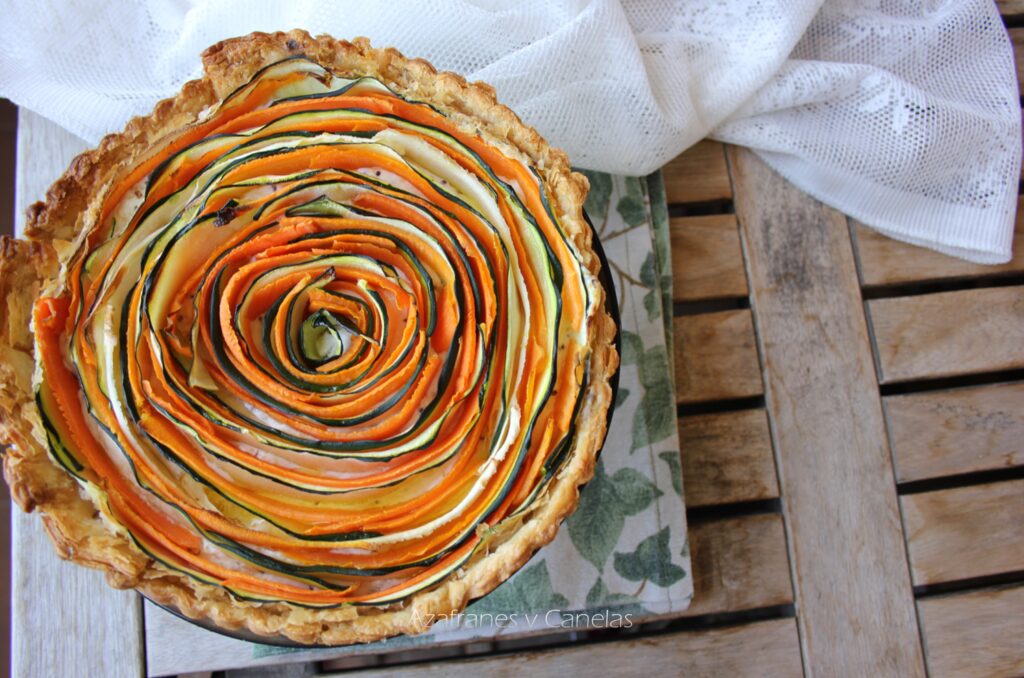 tarta de verduras en espiral