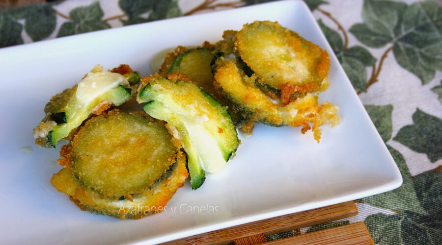 calabacín relleno de queso