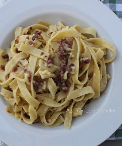carbonara con jamón