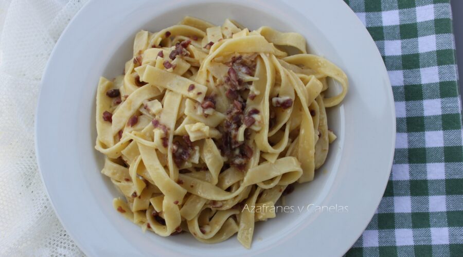 carbonara con jamón