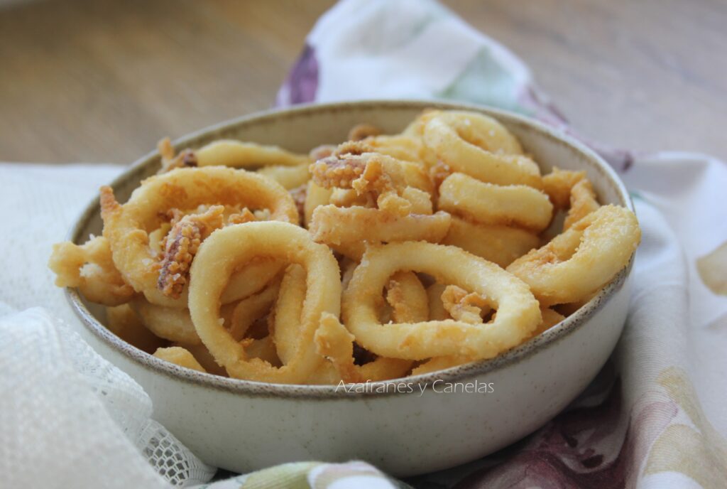 aros de calamar frito
