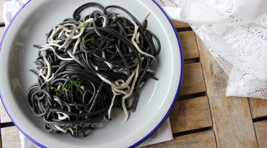 espaguetis negros con gulas