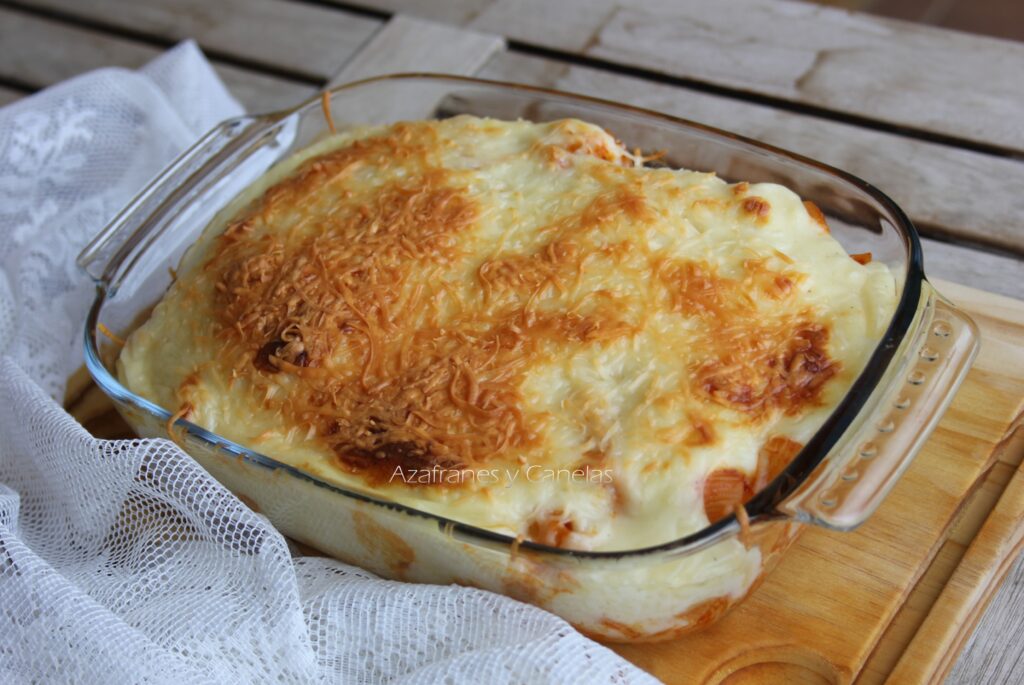 macarrones gratinados con queso